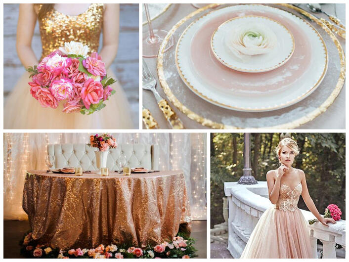 Розово-золотая свадьба