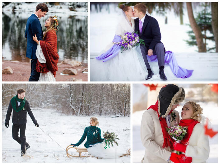 свадебная фотосессия зимой