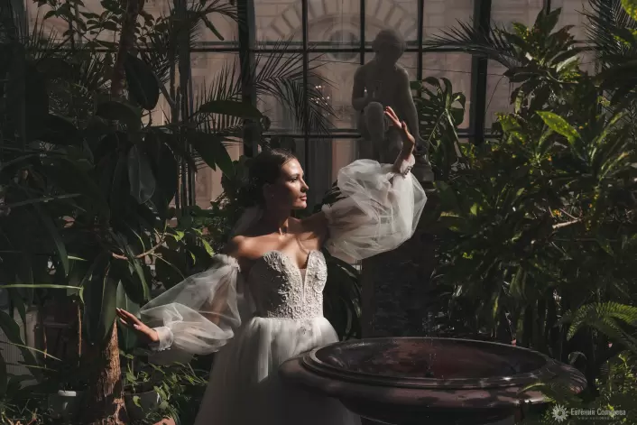 свадебное платье с объемными рукавами тренды 2026